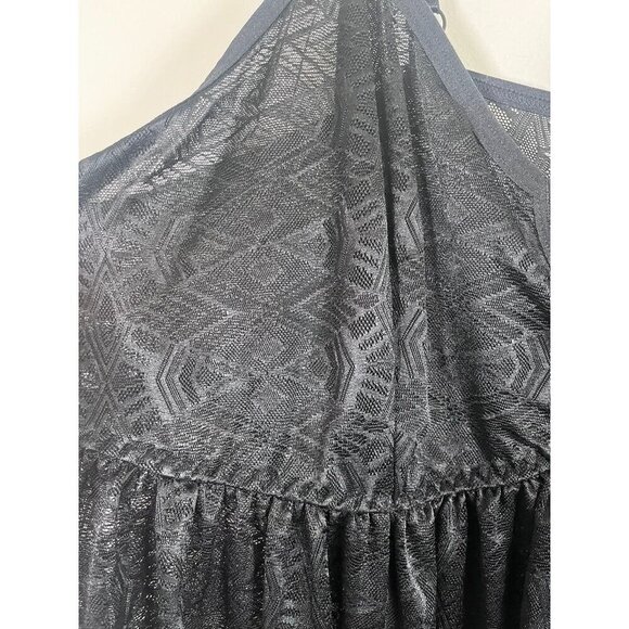 Torrid Intimates Lingerie 4X Black Sexy Neutral Mesh Aztec Western Babydoll 80s - Picture 3 of 12
